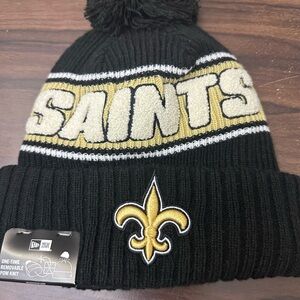 New Era Black and Gold Saints Knit Hat